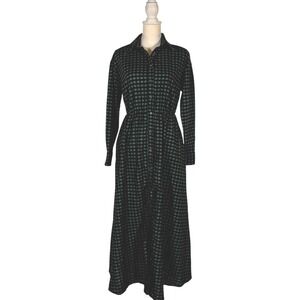 Modesees Gingham Shirt Dress Women's XS NWT Long Sleeve Maxi Cottagecore Prairie